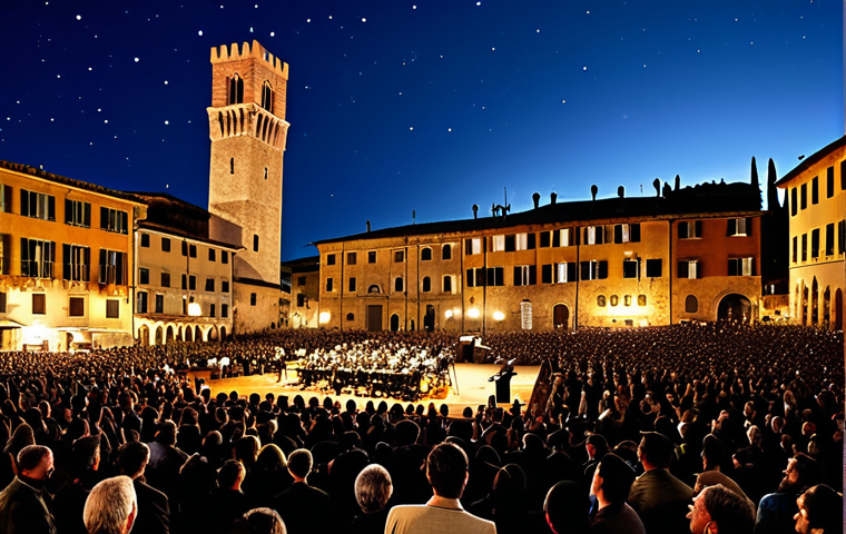 여행 중 즐길 수 있는 문화 행사 - Umbria Jazz Festival**
"A vibrant scene at Umbria Jazz in Perugia, Italy. Musicians are performing ...