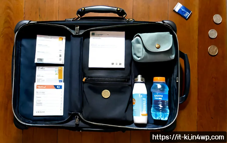 Home 10 독립 여행을 위한 짐 싸기 노하우 - Photorealistic overhead view of an organized open carry-on suitcase on a sunlit apartment floor in R...